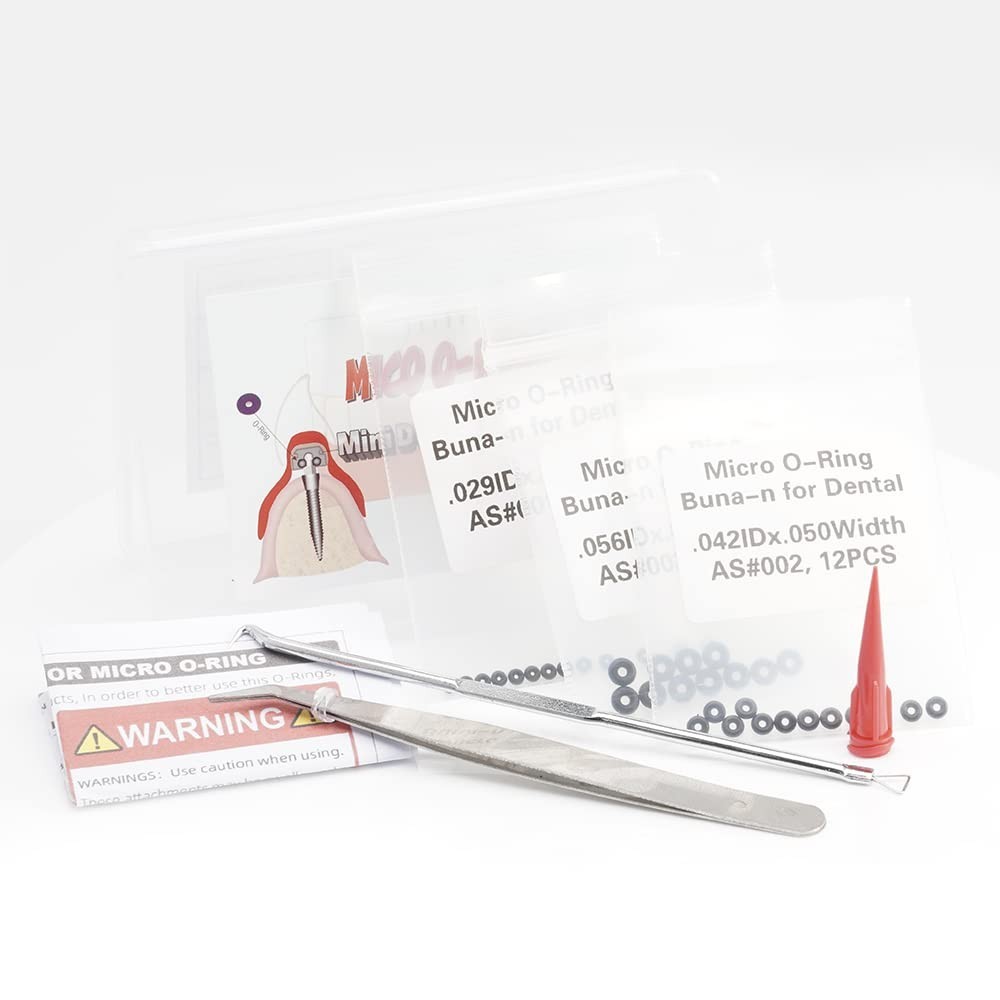 Comprehensive 36 Count O-Ring Tool Kit for Mini Dental Implants, 3 Size Options