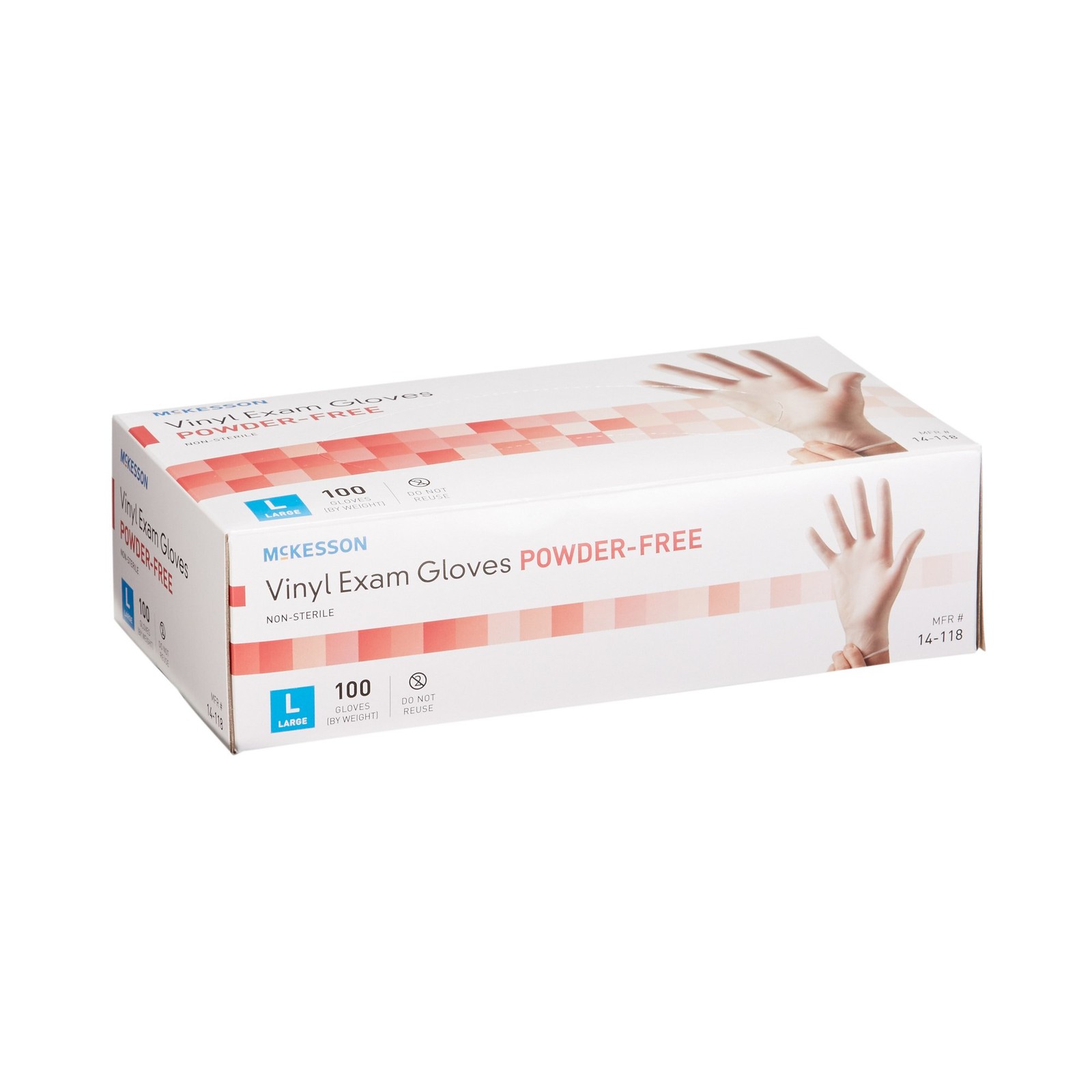 McKesson Vinyl Exam Glove Standard Cuff Length LARGE 1000 per Case