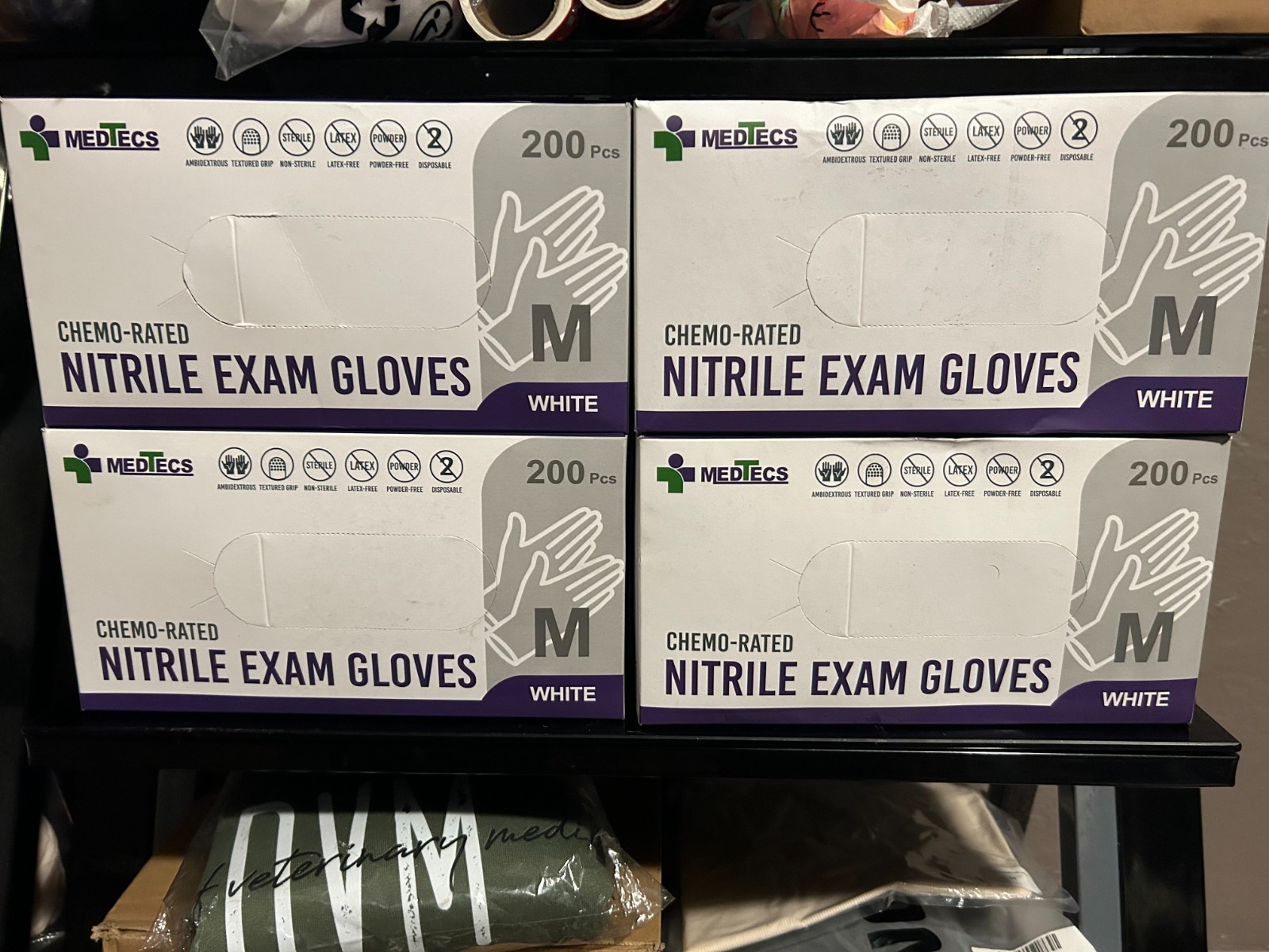 MedTecs Chemo-Rated Nitrile Exam Gloves Powder Free,Latex Free, Textured,Medium
