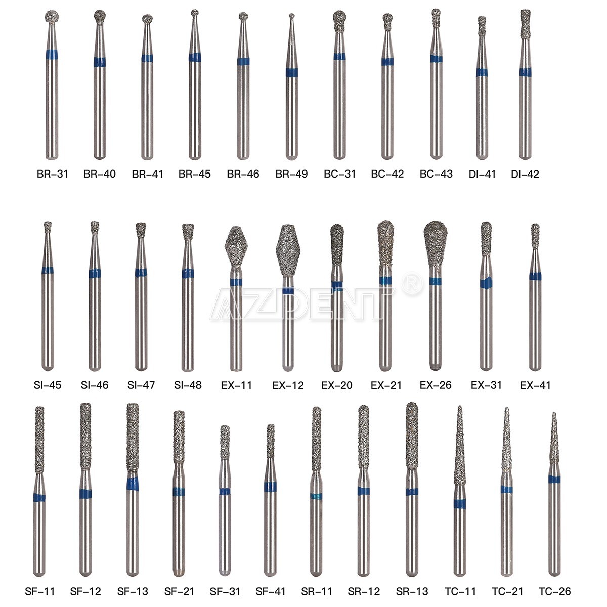Dental Diamond Burs Drill FG 1.6mm Round Taper For High Speed Handpiece 5pc/Pack