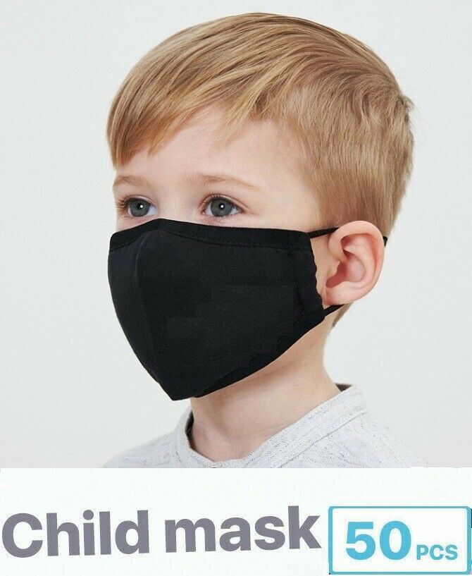 200 Niños negros Mascarilla desechable para niños de 3 capas Aprobación C.E FFP2