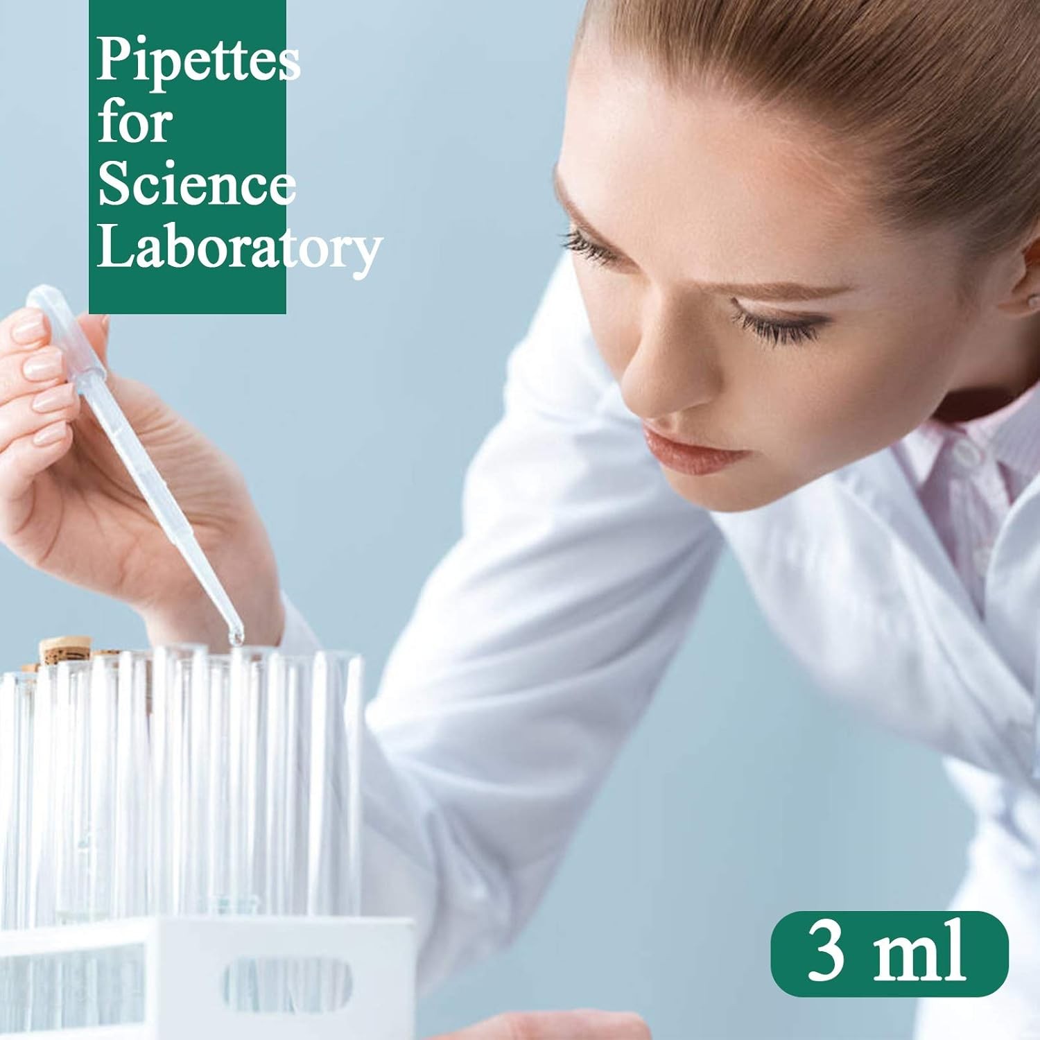 100 PCS 3ML Dropper Pipettes Essential Oil Transfer, Disposable Plastic Eye Drop