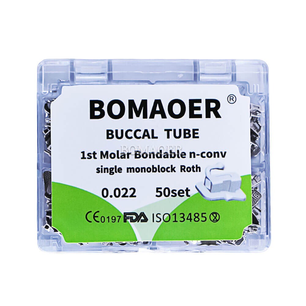 1 × Dental orthodontic 1st molar Monoblock buccal tube Roth 0.022 50sets BOMAOER