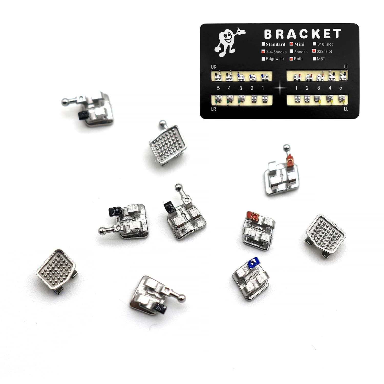Mini Roth Brackets 300pcs/Pack with Hook on 345 Teeth