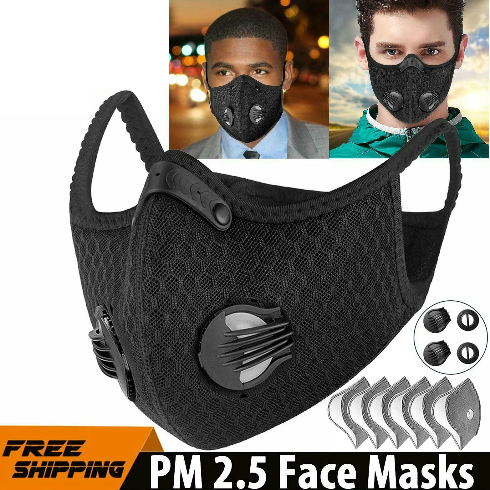 2x Washable Half Facepiece Face Cover Respirator Filter Anti Pollution Dust Mask