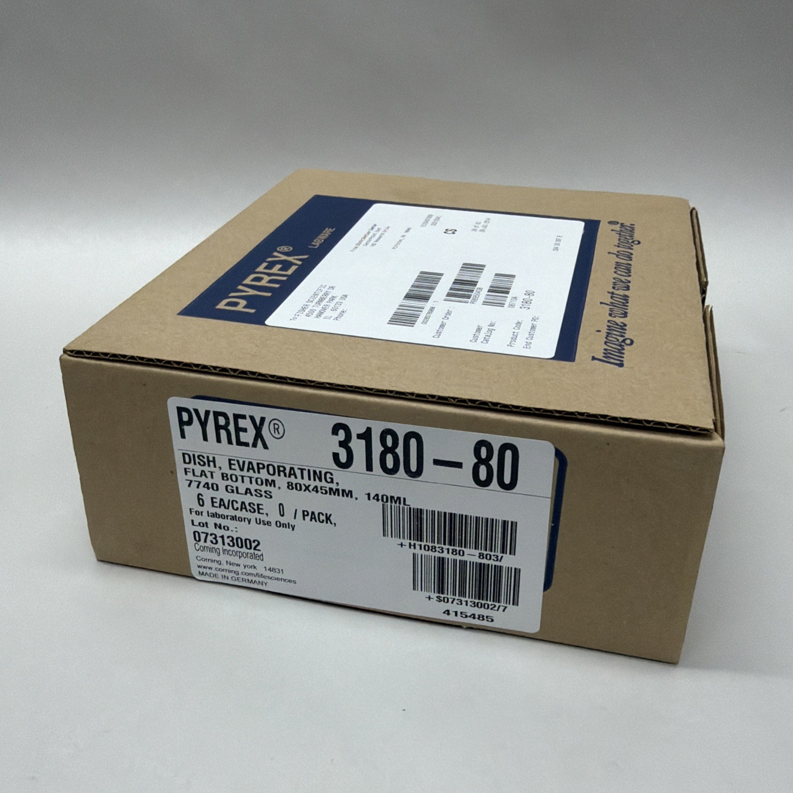 Corning Pyrex 3180-80 Glass Evaporating Dish 140ml Scientific Lab Supply