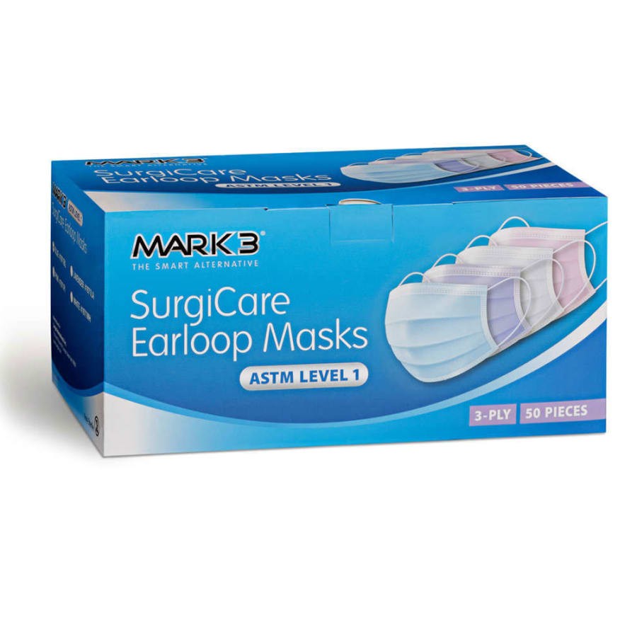 50/150/250 PCS ASTM Level 1 3-Ply Disposable Face Masks Earloop BFE 95% Adult