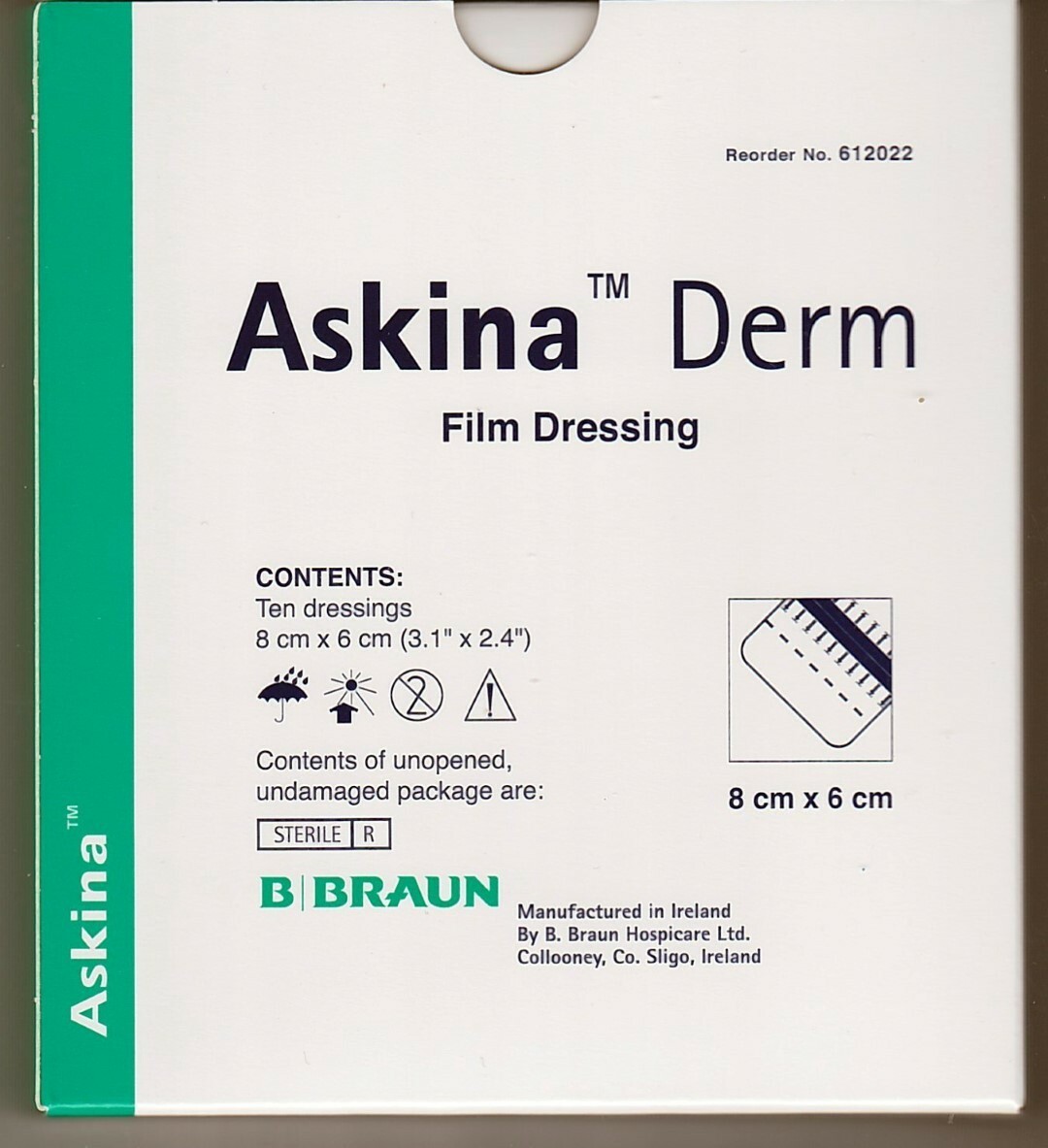 10 boxes Askina Derm Film Dressing Size 8cm X 6cm Exp 11/2025 – 10 in Each Box