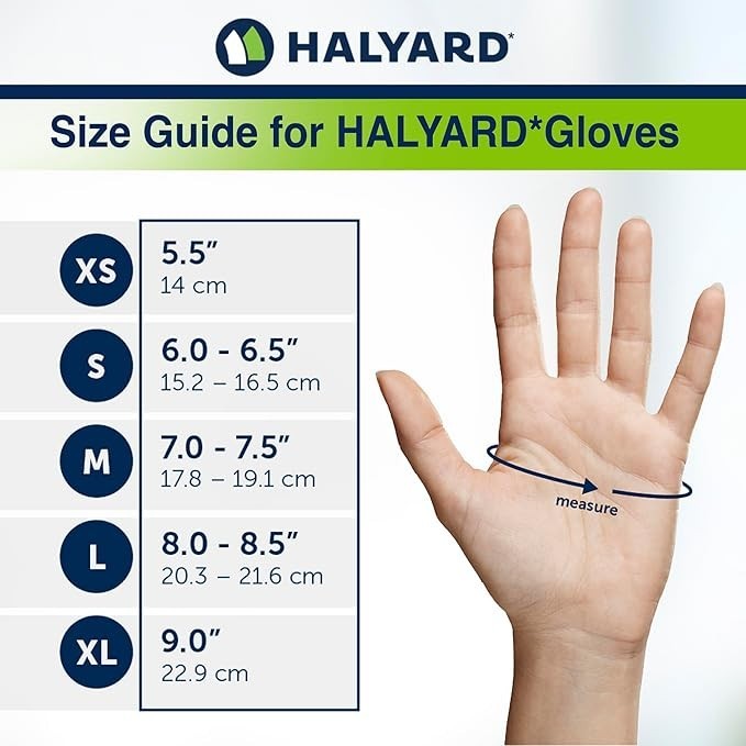 10 Boxes – HALYARD SKYBREEZ Powder Free Nitrile Exam Gloves – Sizes: S, M, L, XL