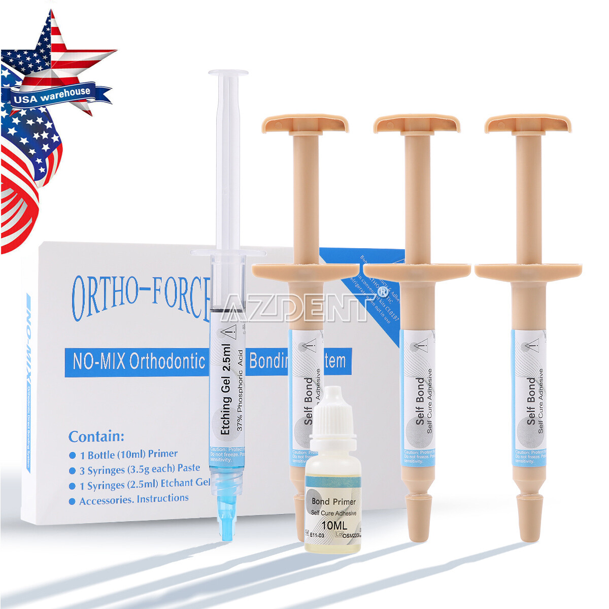 USA Dental Ortho Direct Paste Adhesive Bonding Self Curing Composite Resin Kit