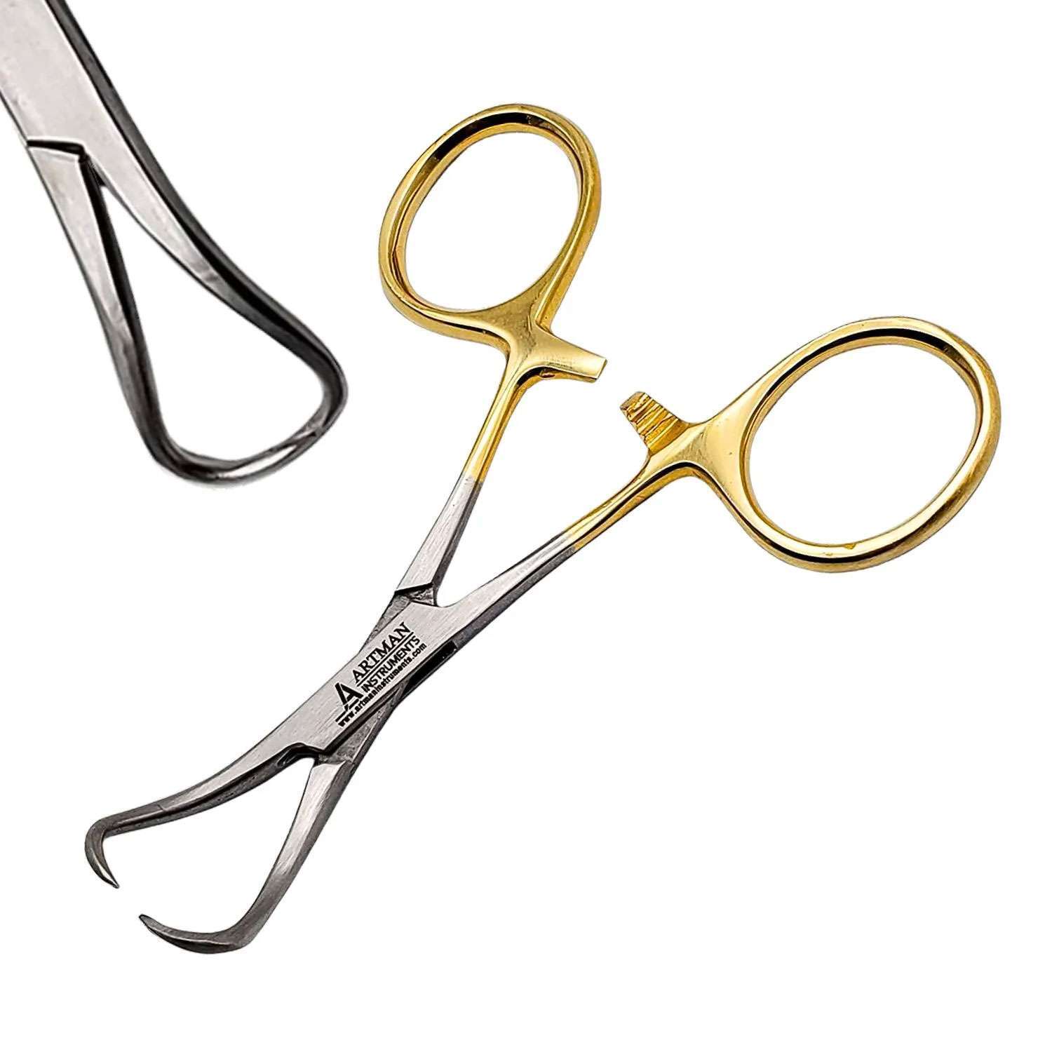 Artman Backhaus Towel Clamp Forceps, Gold Plated, 3.5″, 3/Pk