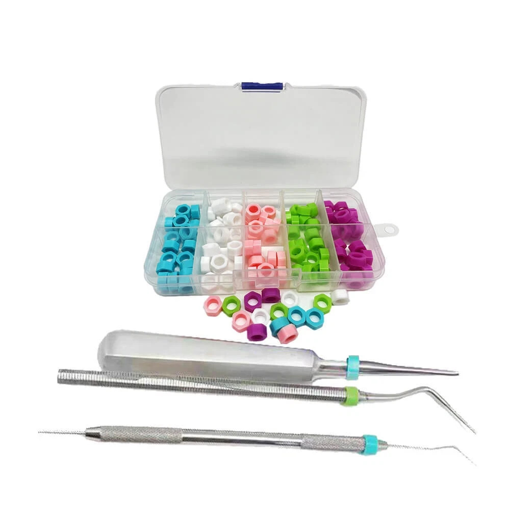 100 Pcs/Box Dental Mixed Color Code Ring Plain Color Instrument Large Size 1 Box