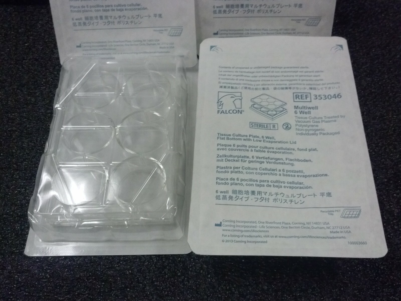 CORNING FALCON 353046 Lot of 4 Mutiwell 6 Well Tissue Culture