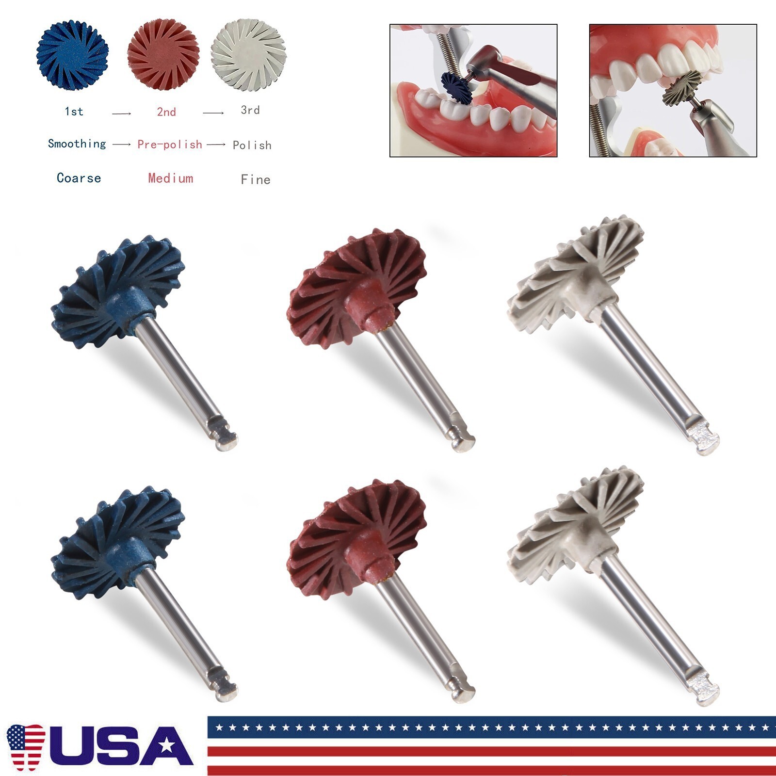 Dental Composite Polishing Kit Diamond System RA Disc 14mm Wheel Polisher 1Box