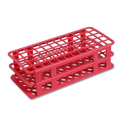 Test Tube Rack, Plastic, 20mm, 40 Holes, Red, Karter Sci 207N2 (Single)