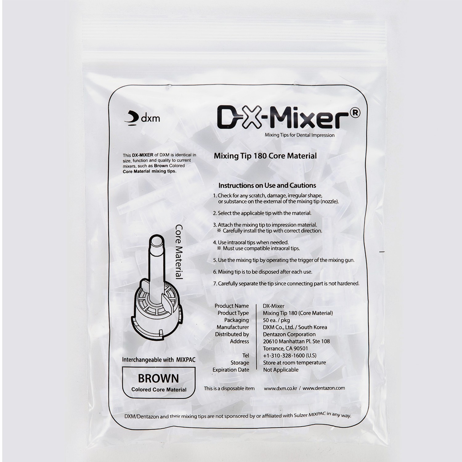 DX-Mixer™Dental Mixing Tips Assorted Temp Cement (L/S) & #180 Core Buildup 1:1