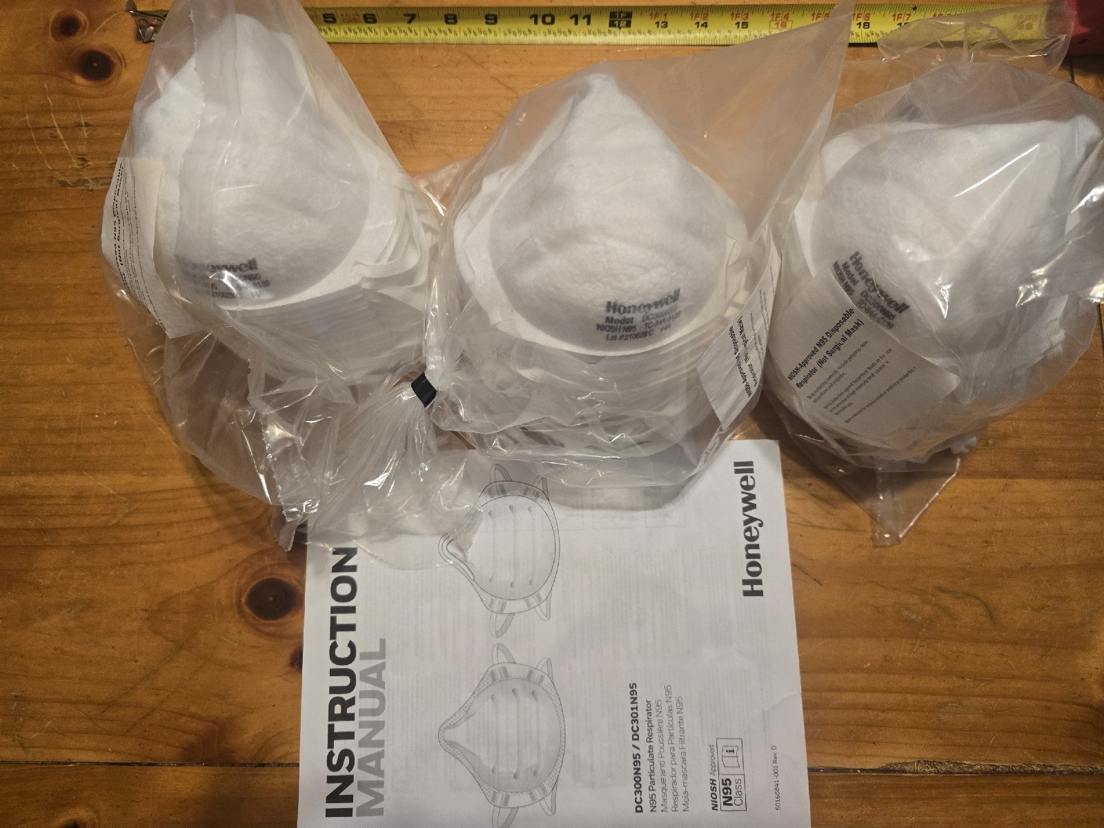 60 SEALED HONEYWELL N95 3 x 20 PACK DC300N95 RESPIRATOR MASK NIOSH APPROVED USA