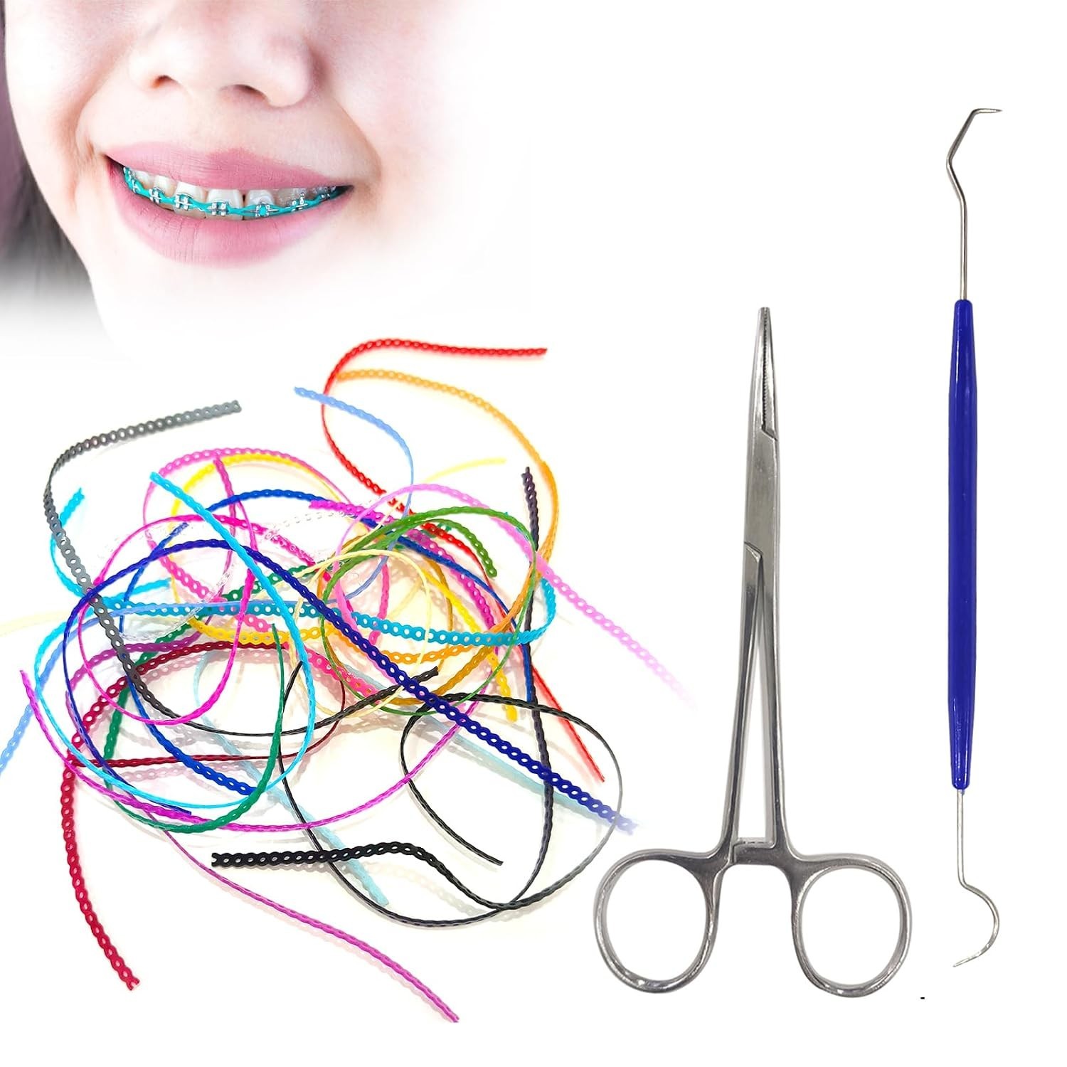 24 Pieces Colorful Power Chain Set Continuous for Braces, Fashion Dental Care…