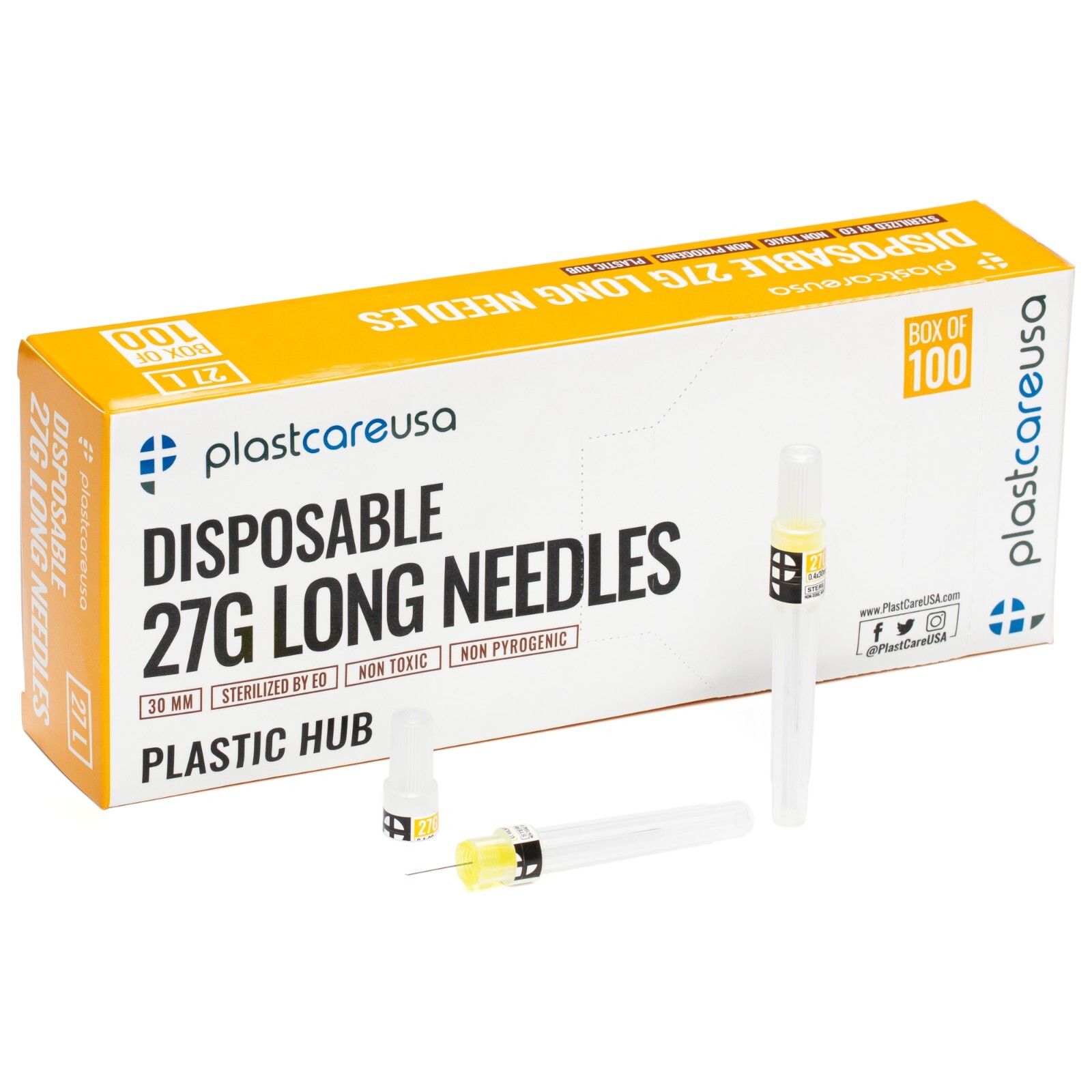 Premium PlastCare USA Disposable Dental Needles in Perforated Box