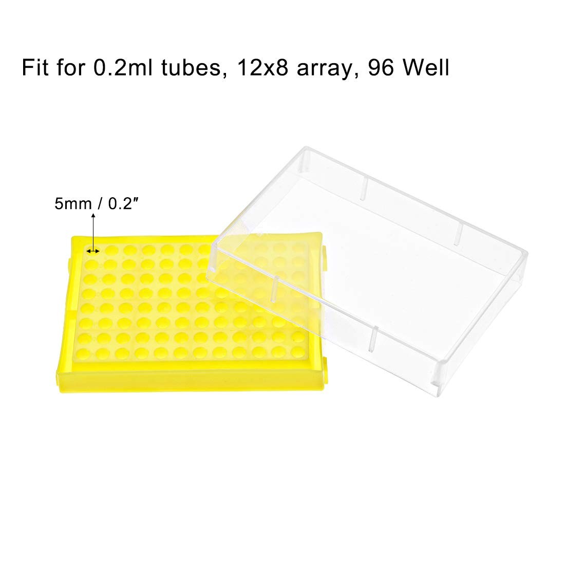 uxcell Centrifuge Tube Rack Storage Box 96-Well Polypropylene Holder for 0.2ml M