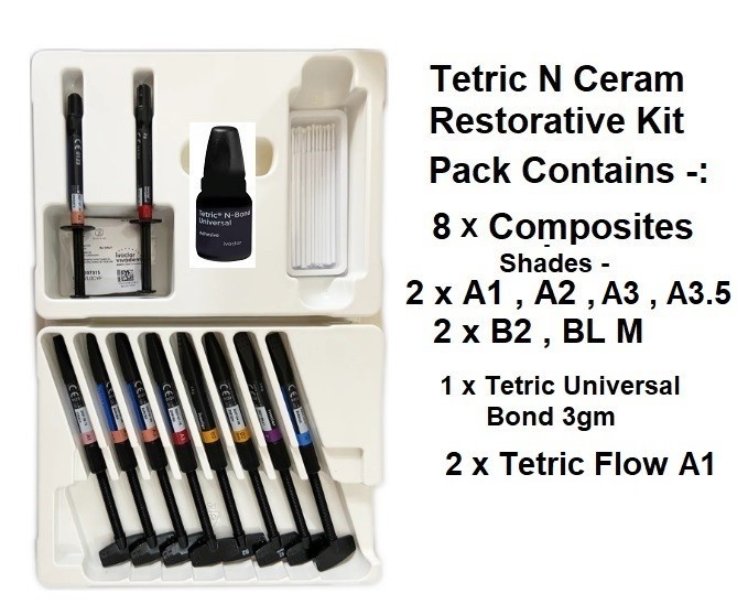 Dental TETRIC N COLLECTION LC 8 Composite , Bonding & 2 Flow Restorative Pack