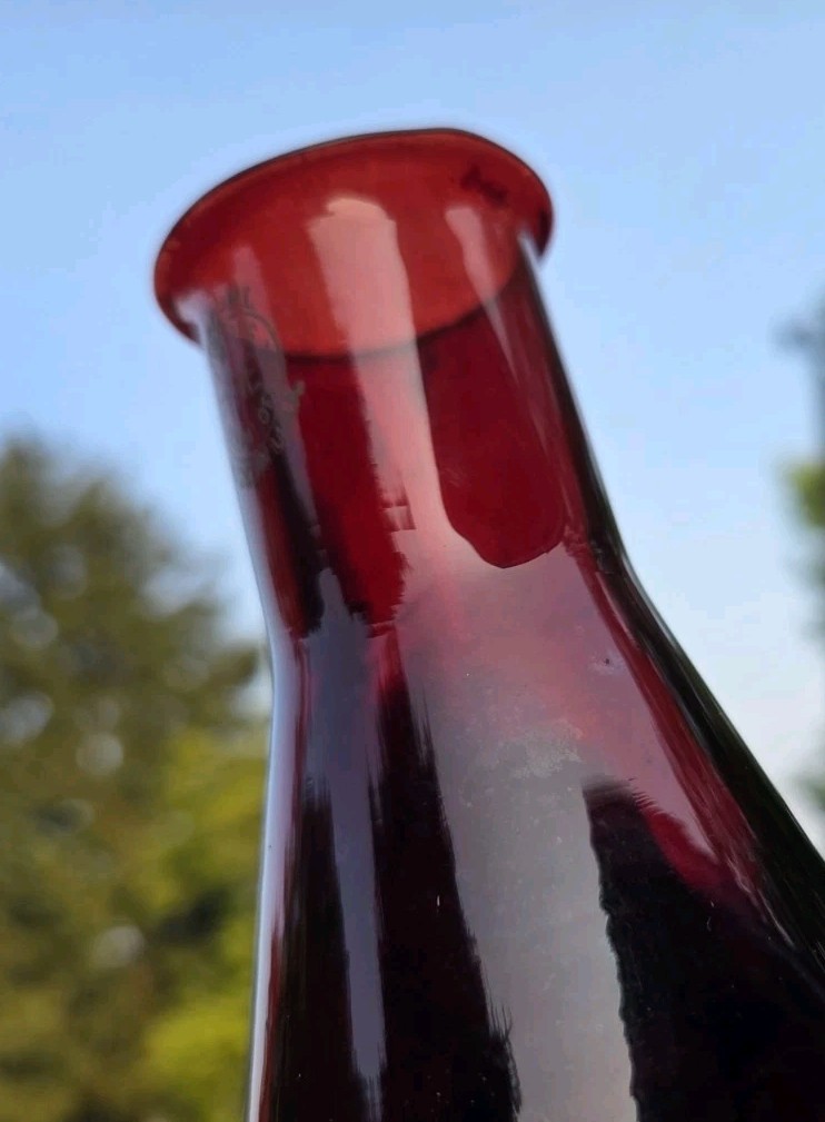 VINTAGE GLASS CHEMIST VASE AESTHETIC Pyrex Ruby Red 500 ml Beaker Flask FLOWER A