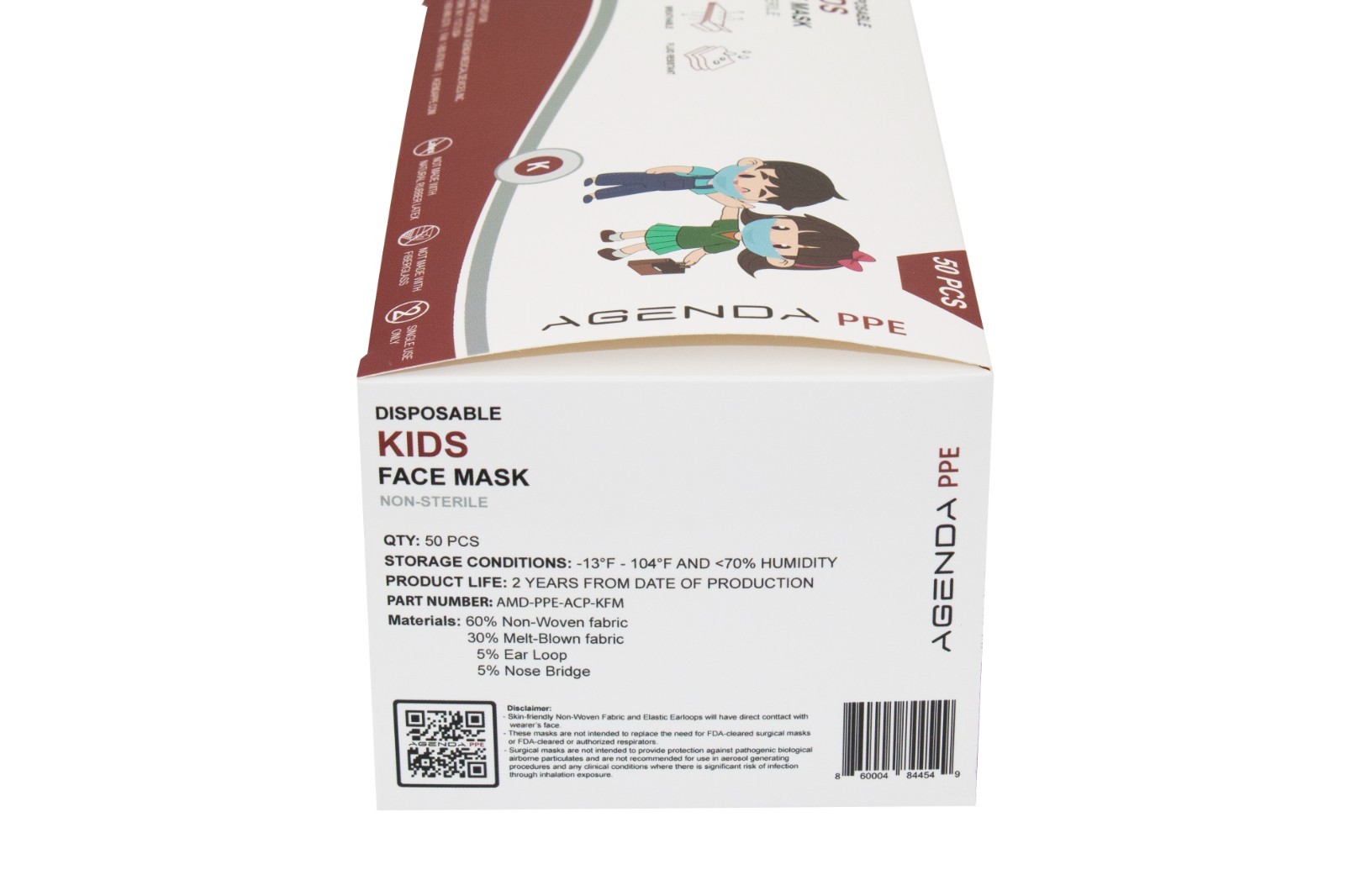 Agenda PPE – Kids Disposable Animal Face Masks Blue 3 Ply Earloop – 600pcs