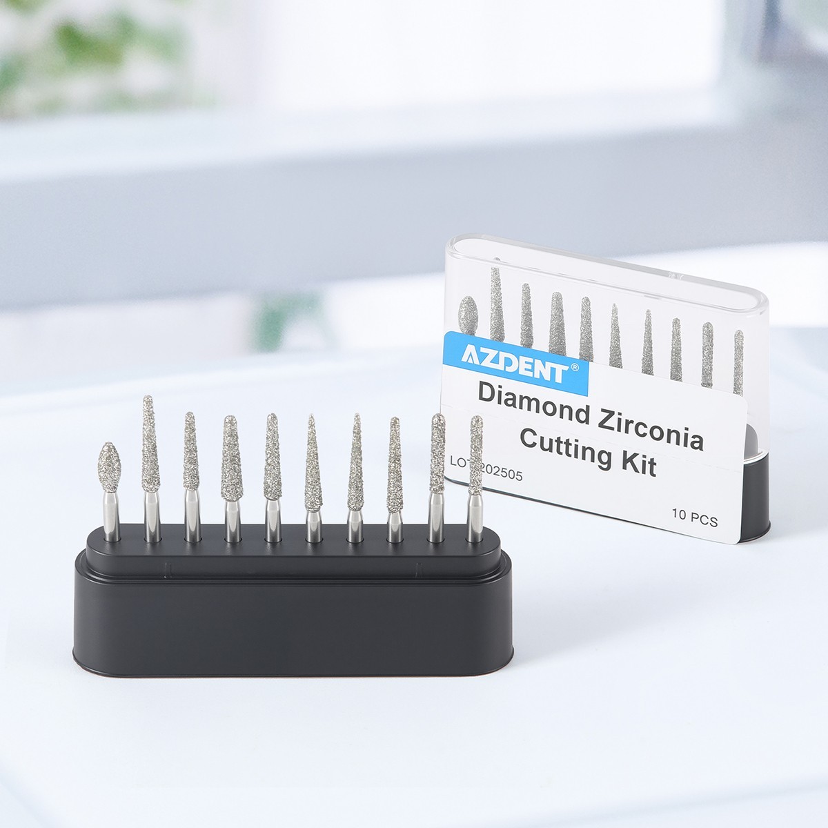 Pro Dental Diamond Zirconia Cutting Burs Kit Friction Grip 1.6mm 10Pcs/Pack