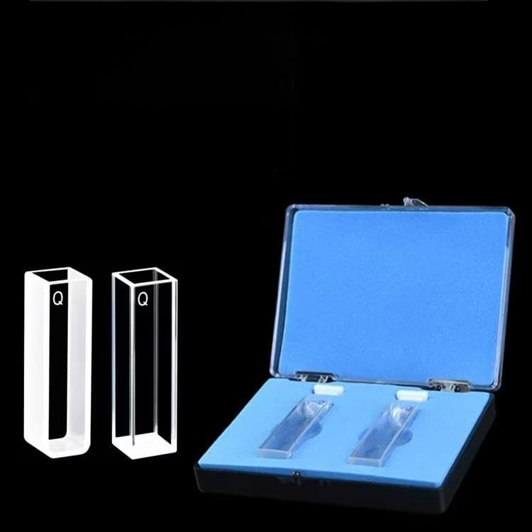 Quartz Cuvette Set: 2 x 10 mm, 3.5 ml, 190-2500 nm for Accurate Analysis