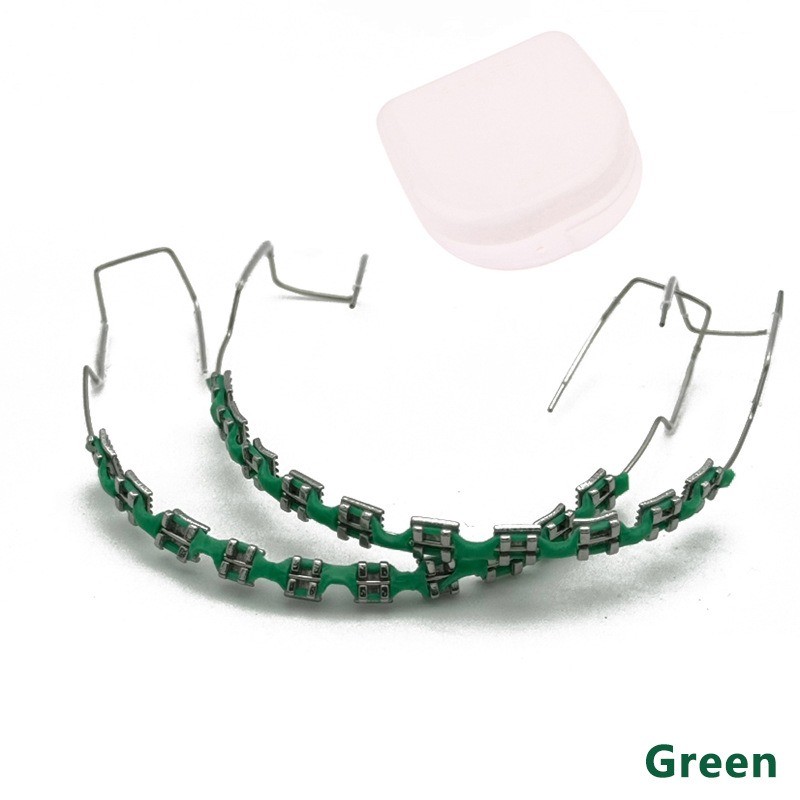 1Pair Fake Braces Colorful Brackets For Teeth Temporary Metal Wires Decoration
