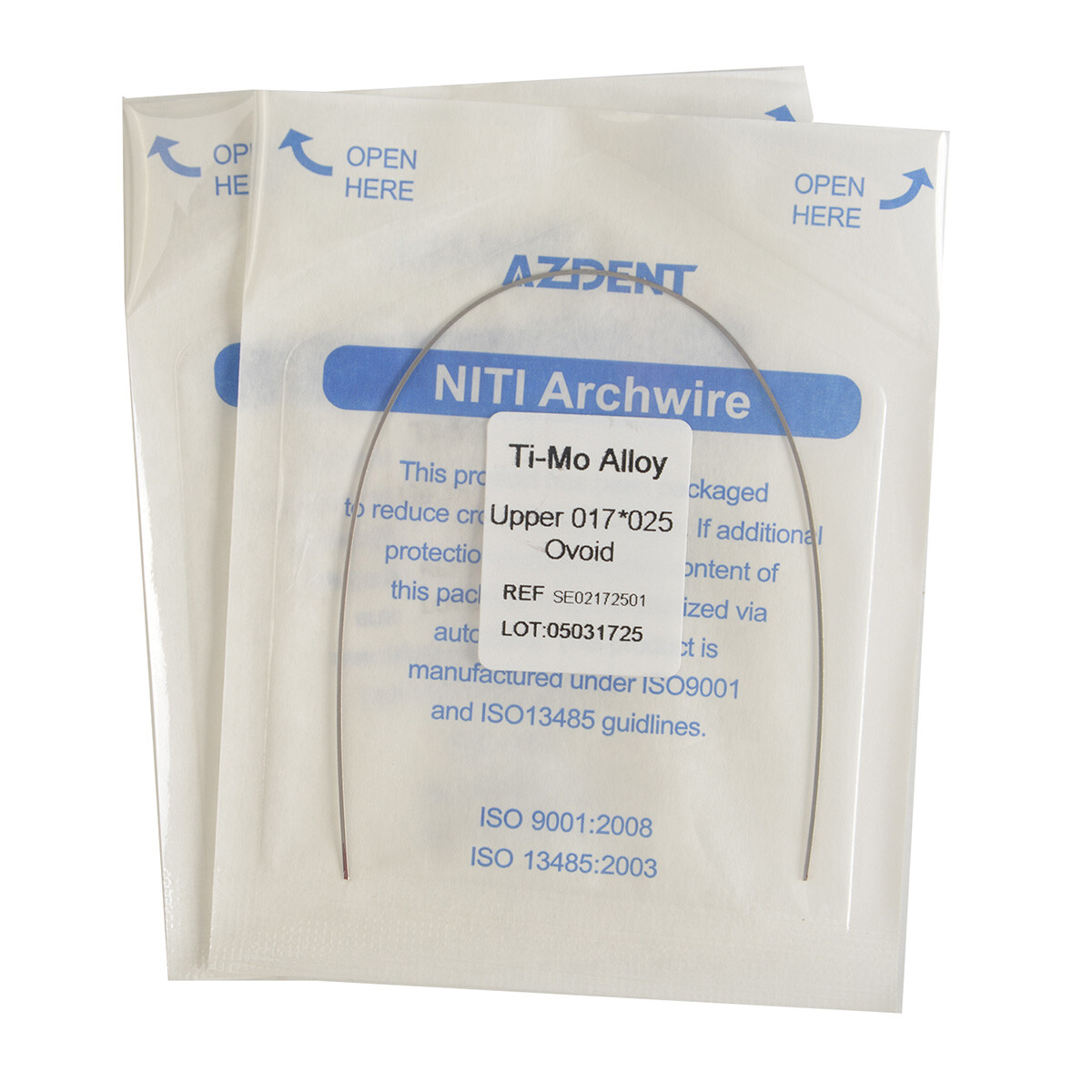 AZDENT Dental TMA Ti-Mo Alloy Rectangular Arch Wires Ovoid Form All Size