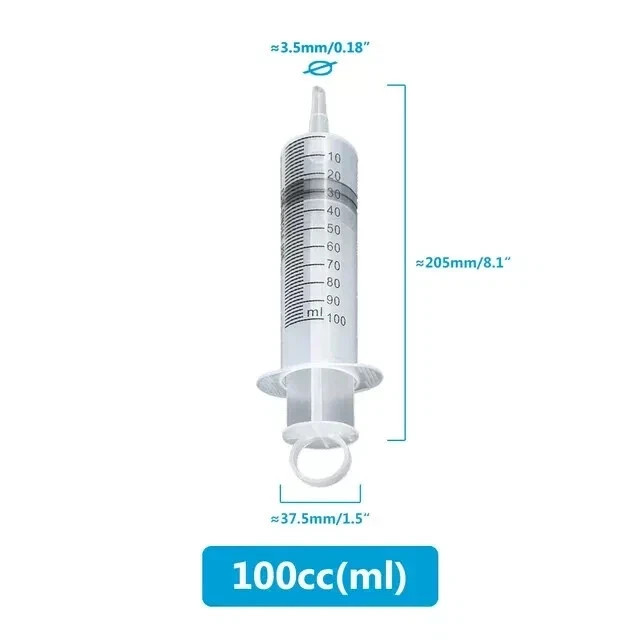 100~500ml Syringes Reusable Nutrient Sterile Large Hydroponics Feeding Syringe