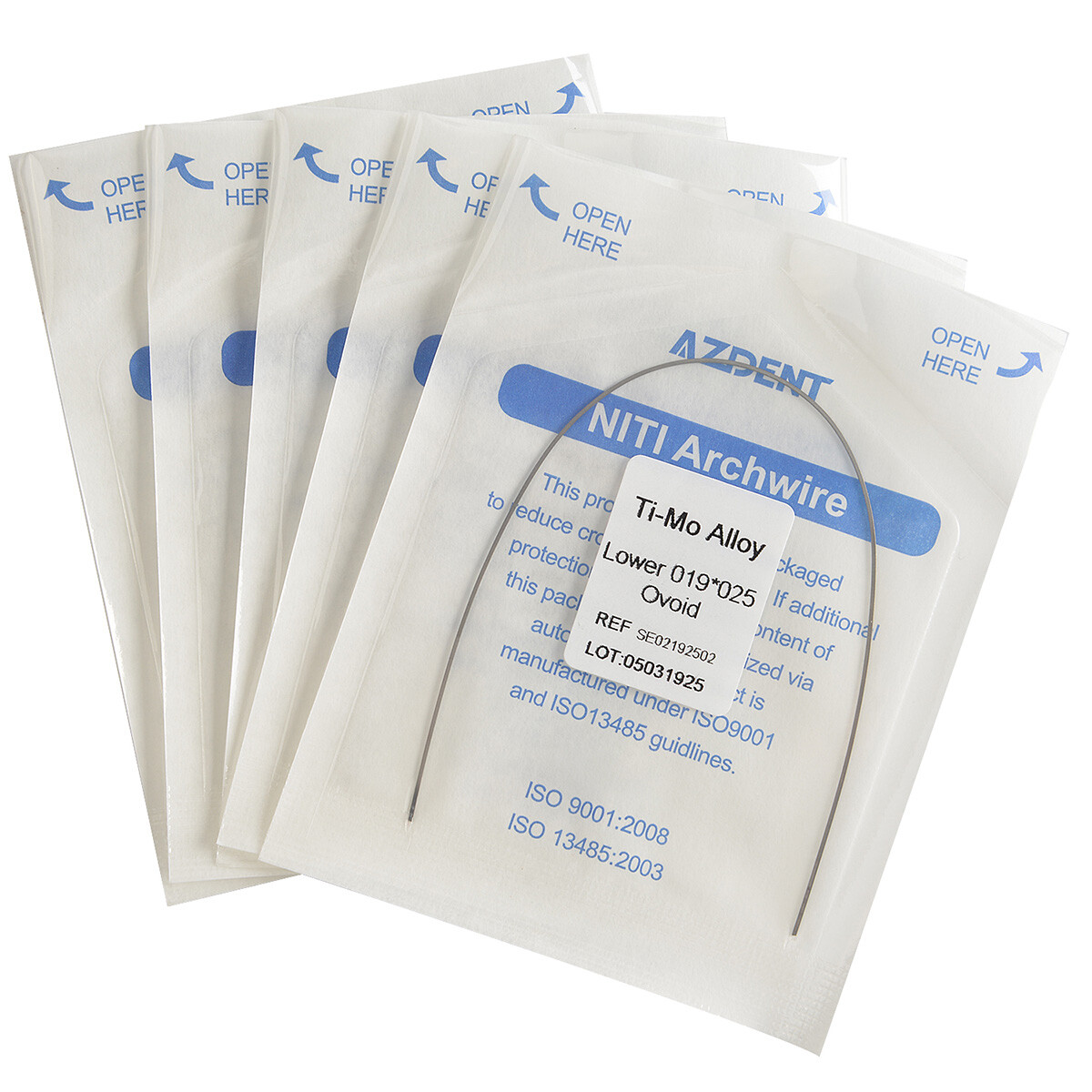 AZDENT Dental Orthodontic TMA Molybdenum Beta Titanium Alloy Arch Wire All Size