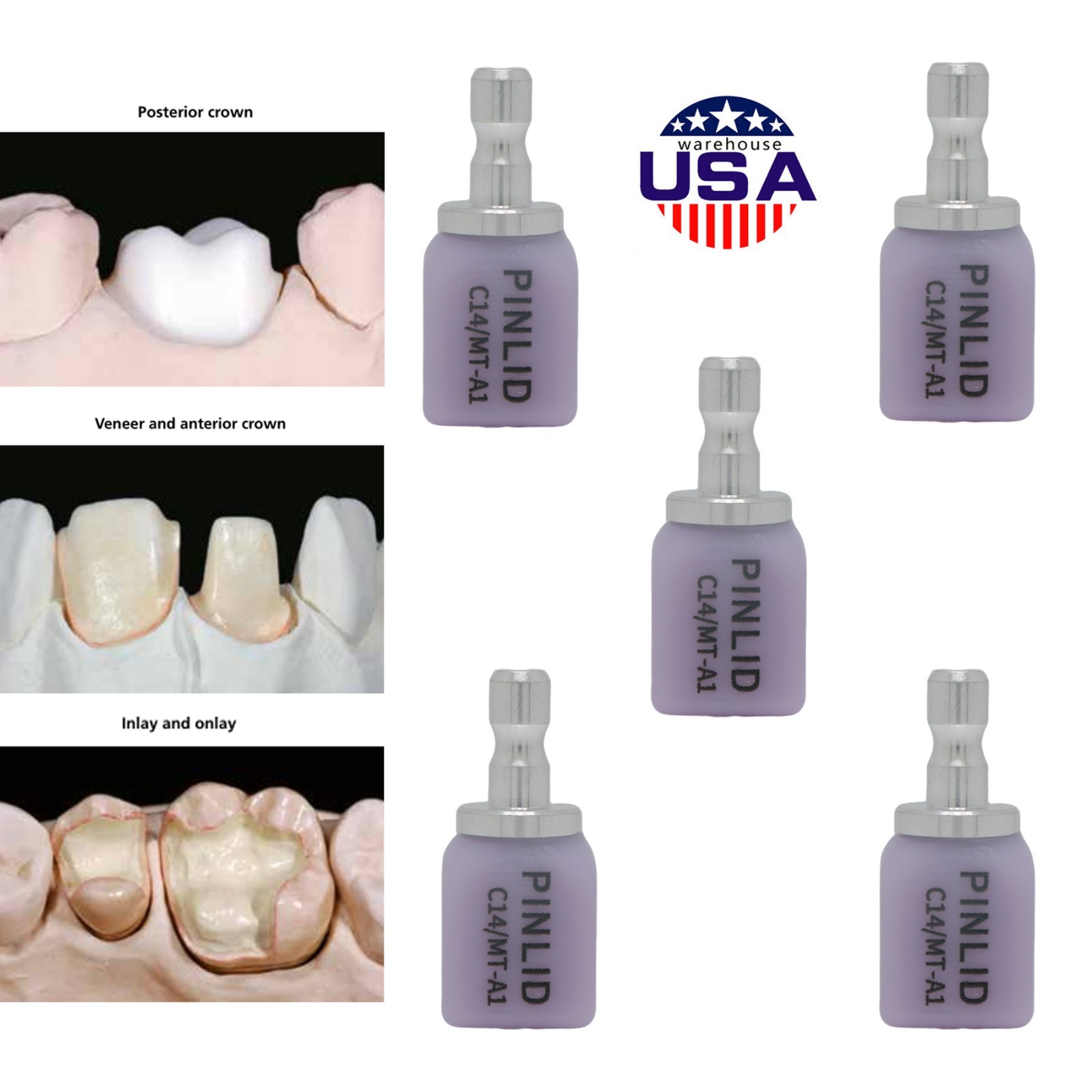 US Dental C14 MT Lithium Disilicate Glass-Ceramic CAD/CAM Blocks for CEREC/inLab