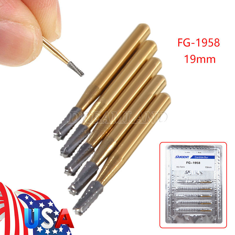 Dental Tungsten Carbide Burs Crown Cutter Transmetal FG 1958 Ø1.2mm