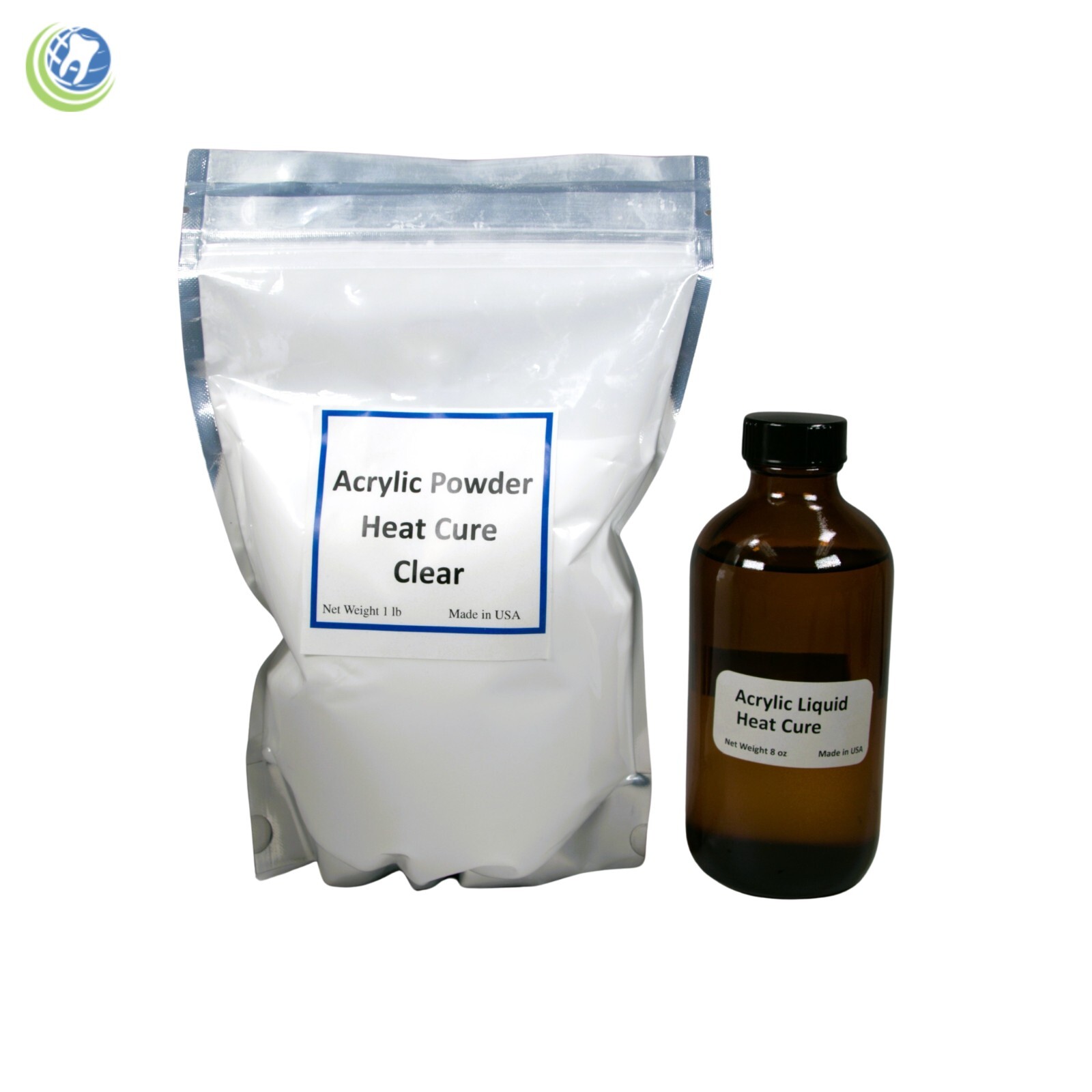 Kit Acrílico Curado Cocinado para Dentistas Laboratorio Dental Color Transparent