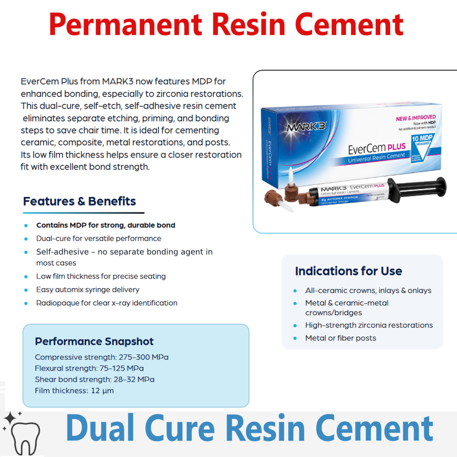 Dental Universal Resin Cement Dual Cure self-etch, self-adhesive resin cement