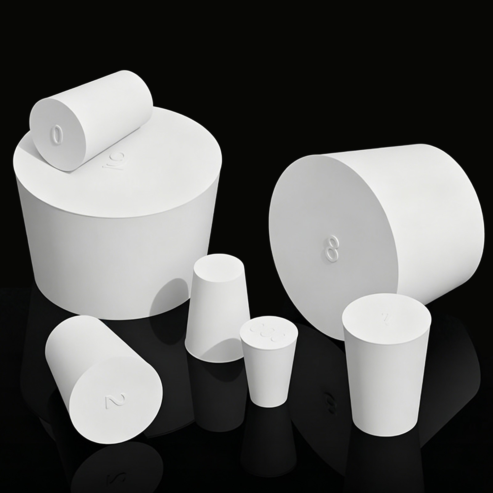 Rubber Bung Stopper Tapered Plugs Laboratory Solid Stoppers Sizes Various Flask