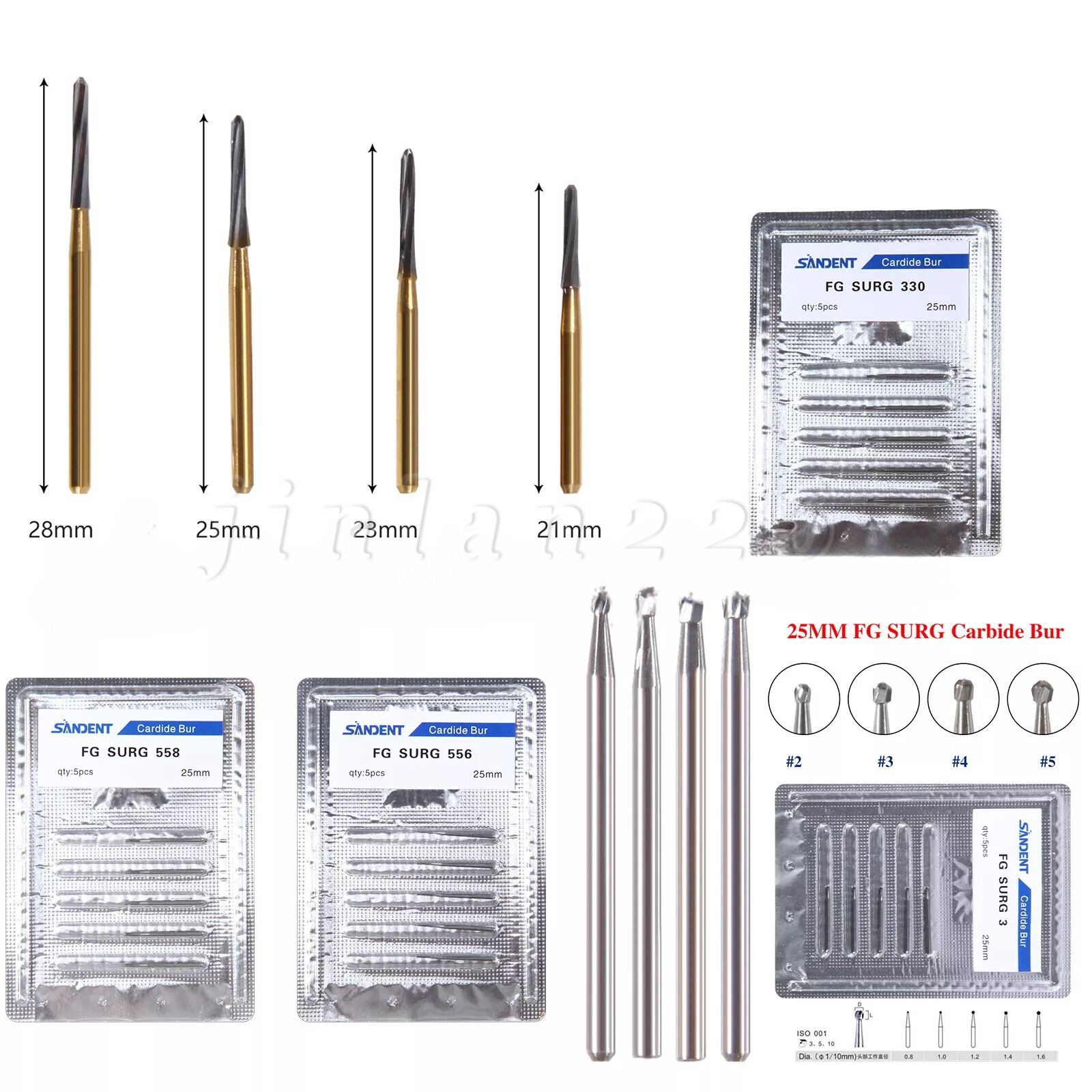 Dental Burs Tungsten Carbide Tungsten Steel Burs for High Speed Handpiece/RA low