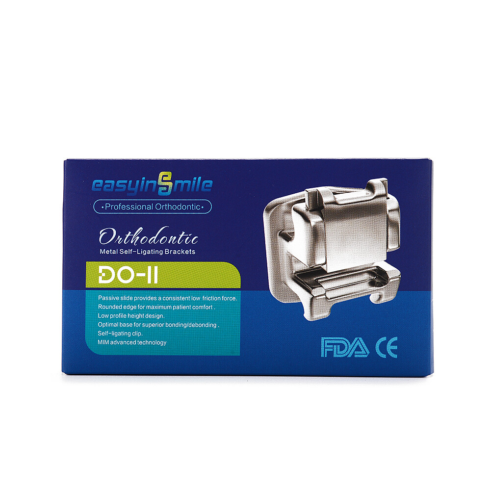 Dental Ortho Self-Ligating Metal Brackets Braces Roth/MBT 0.022 Slot 345 Hooks