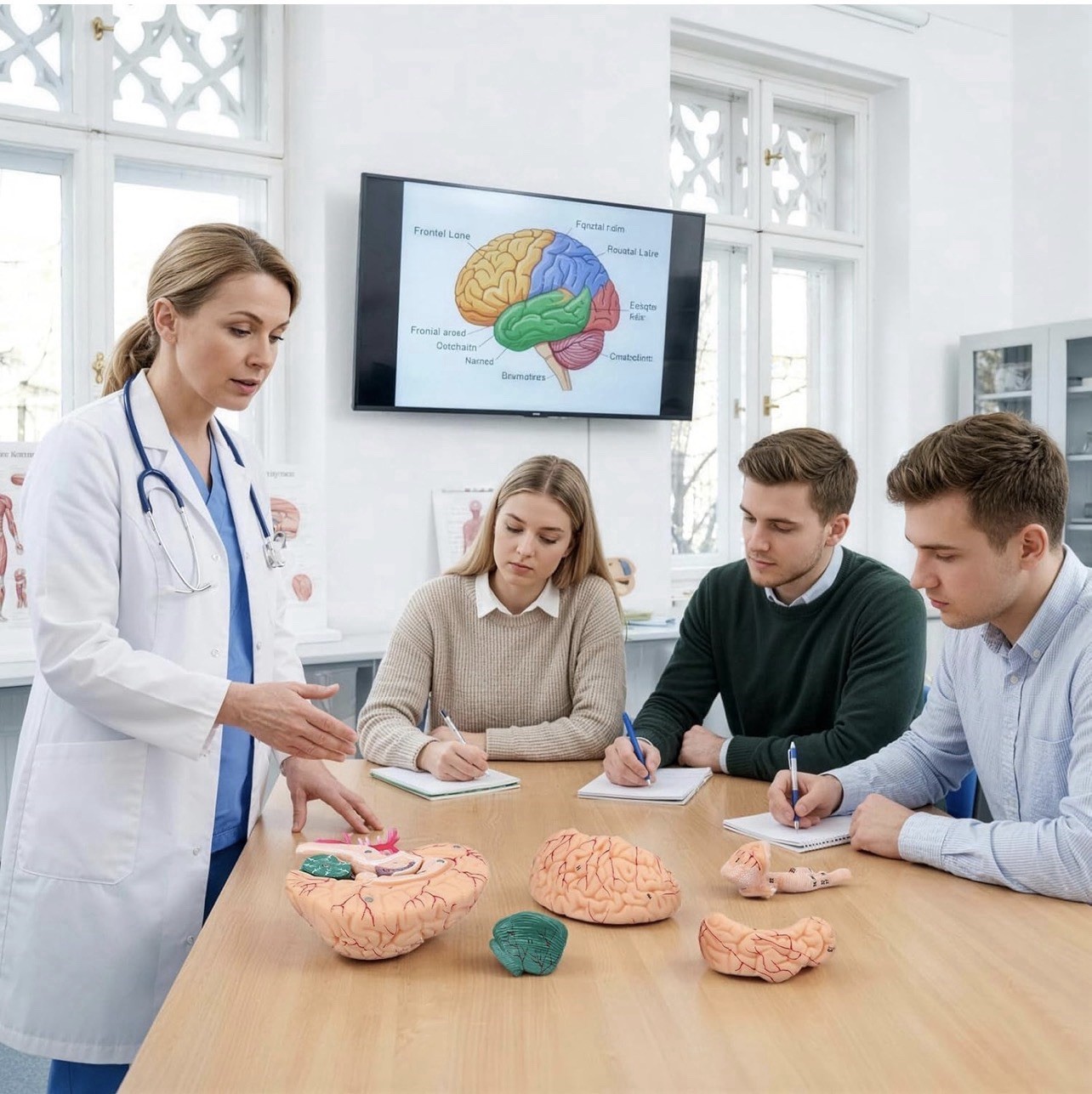 Human Brain Anatomy Model, 8-Part Life Size with Magnetic Detachable Structure