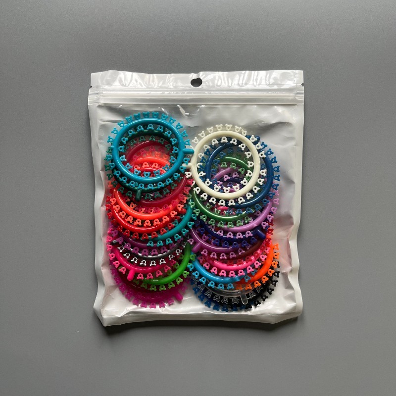 5Pks Dental Orthodontic Elastic Rubber Band Multi-Colored Mickey Ligature Tie CE