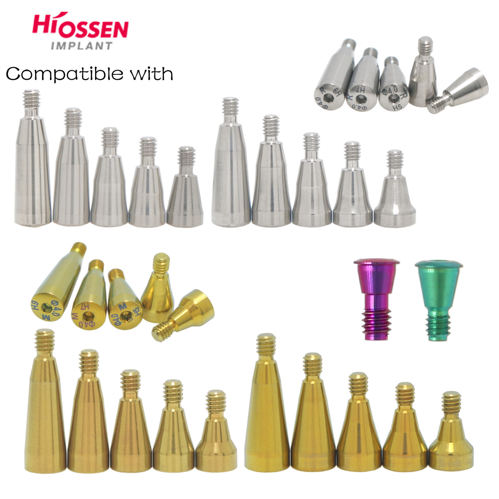 US 5Pcs Dental Healing Abutment Cap Mini Regular Platform Fit Osstem Hiossen