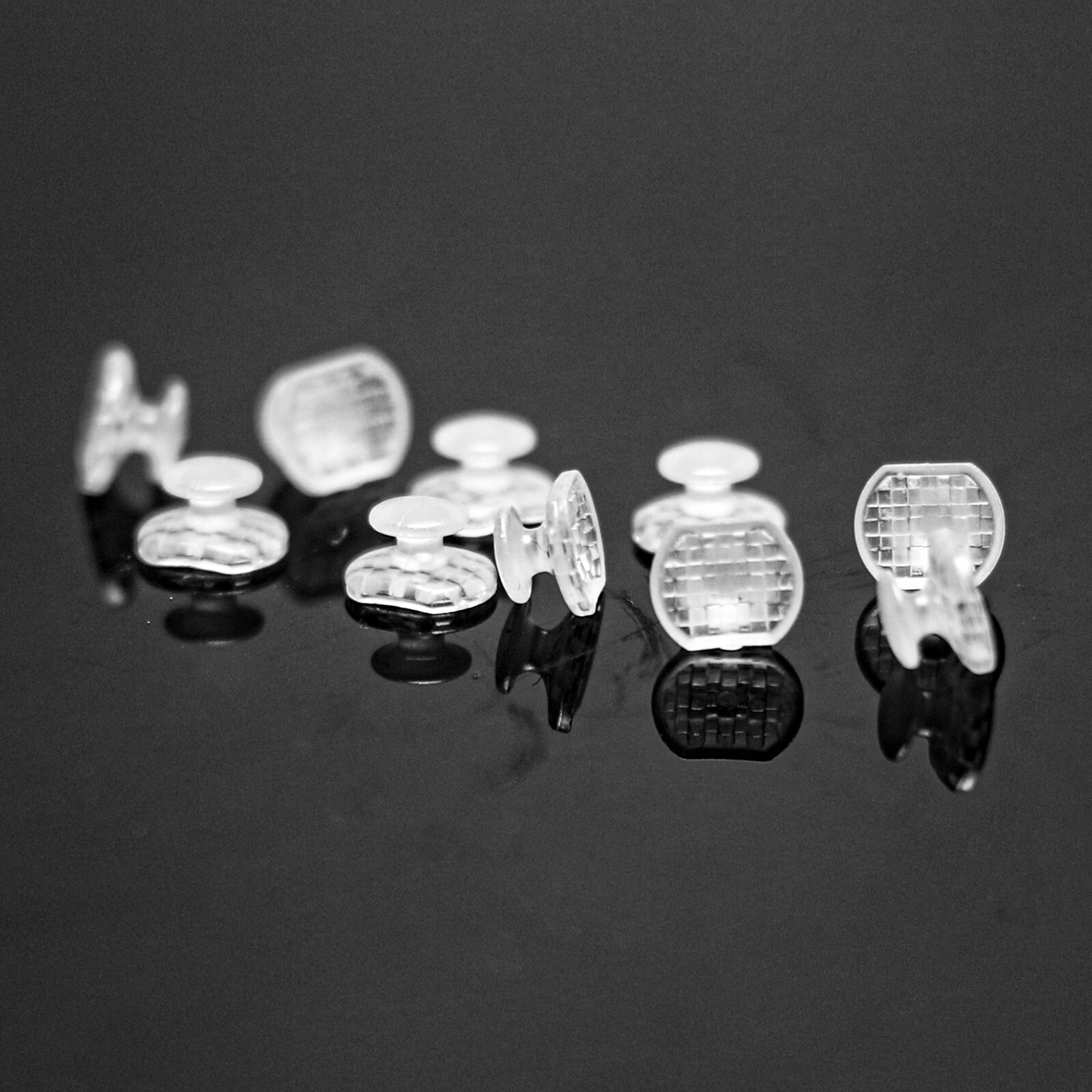 10 Pcs/Pack Dental Ortho Ceramic Clear Lingual Button Bondable Rectangular Base