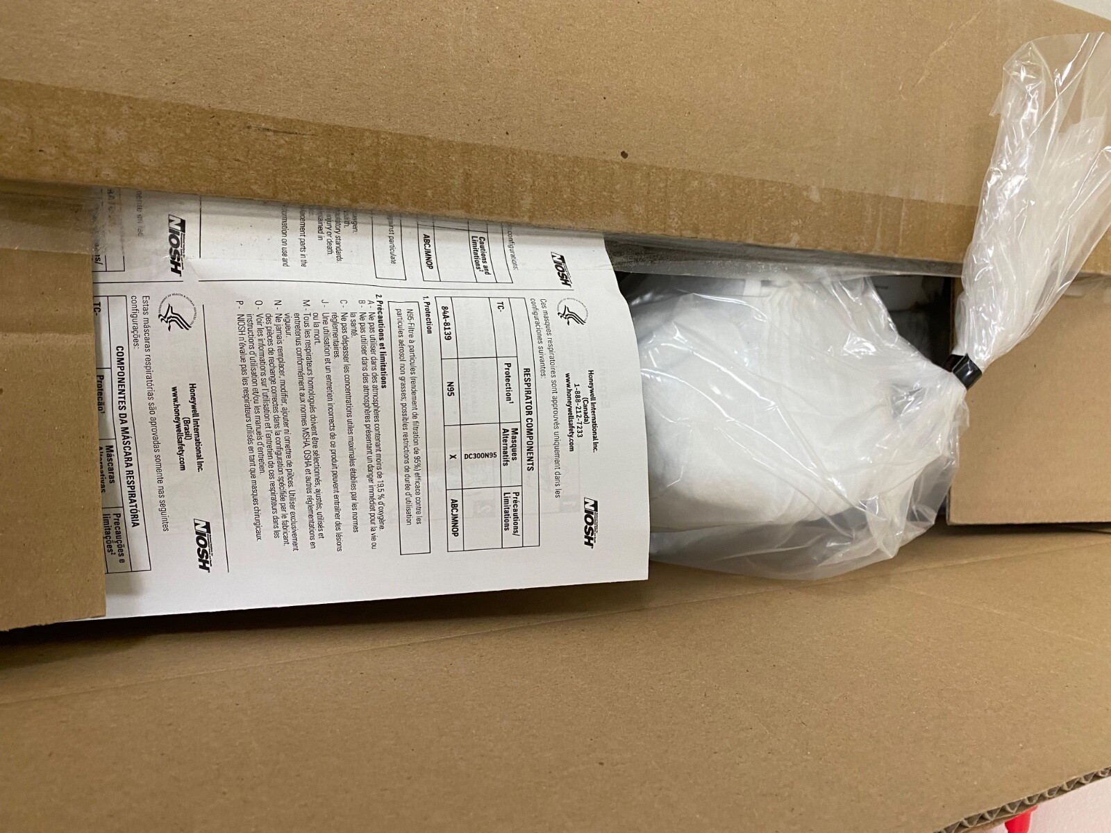 New 200 Mask per Box Honeywell N95 DC300N95 Respirator Particulate Masks NIOSH