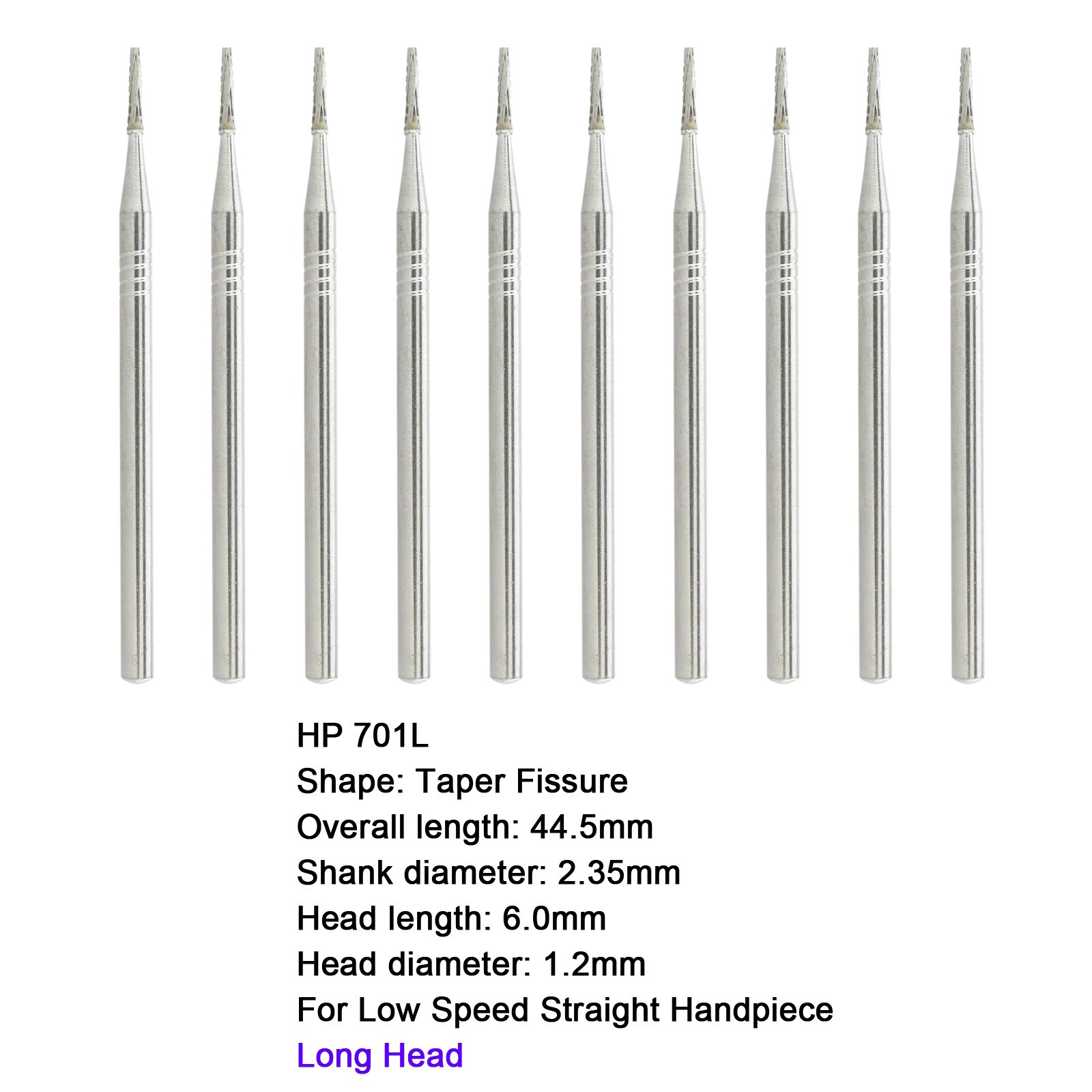 Wave Dental Burs Carbide HP 699 698 702L 703 44.5mm Long Straight Handpiece Bur