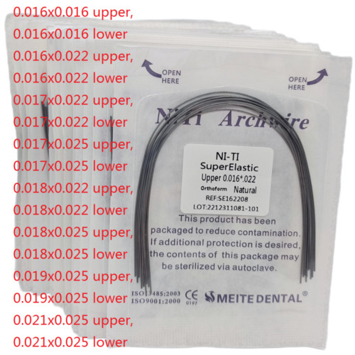 10 Packs Dental Orthodontic Super Elastic Niti Arch Wires Rectangular Natural