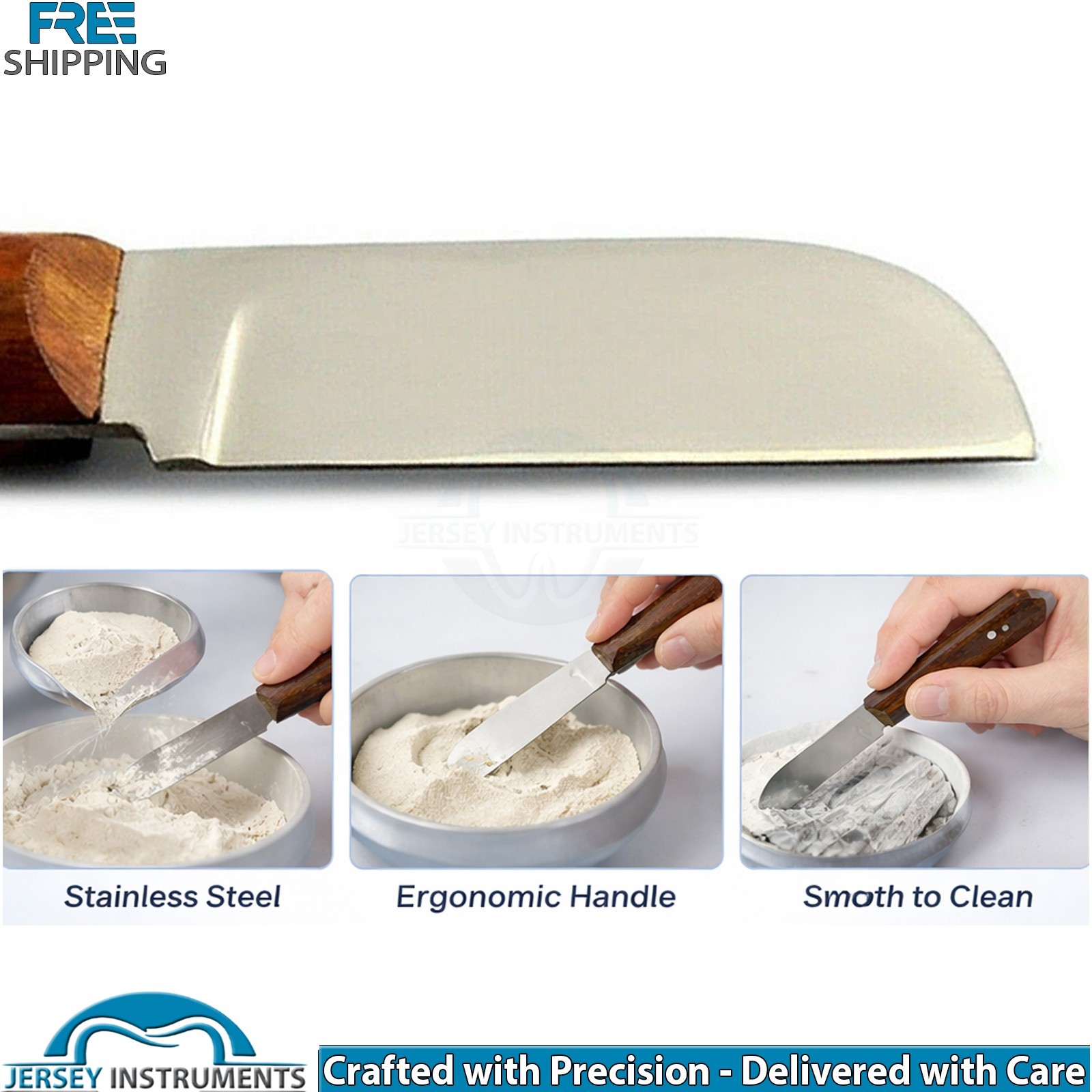 Dental Laboratory Plaster Alginate Knife Wood Handle Cutting Waxing & Modelling