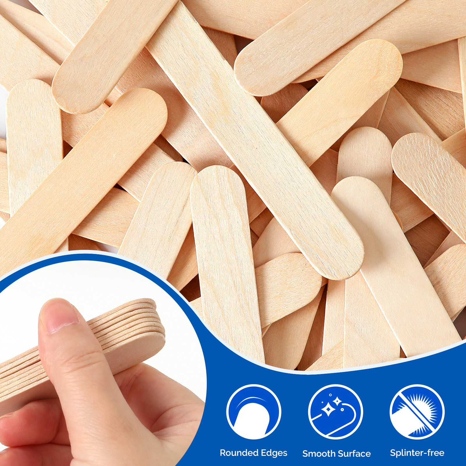 5000pcs 6 Inch Wood Tongue Depressors Non-Sterile Waxing Spatula Wax Stick Craft