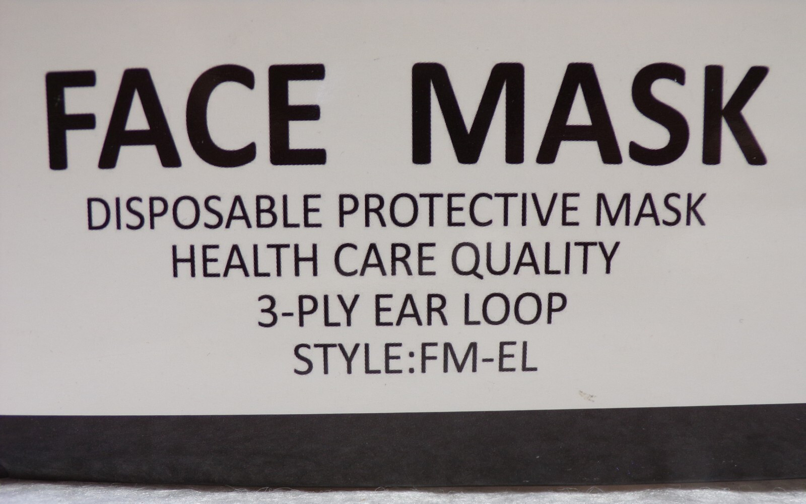 29 FACE MASK BLACK NEW UNUSED 3-PLY DISPOSABLE HEALTHCARE QUALITY STYLE FM-EL
